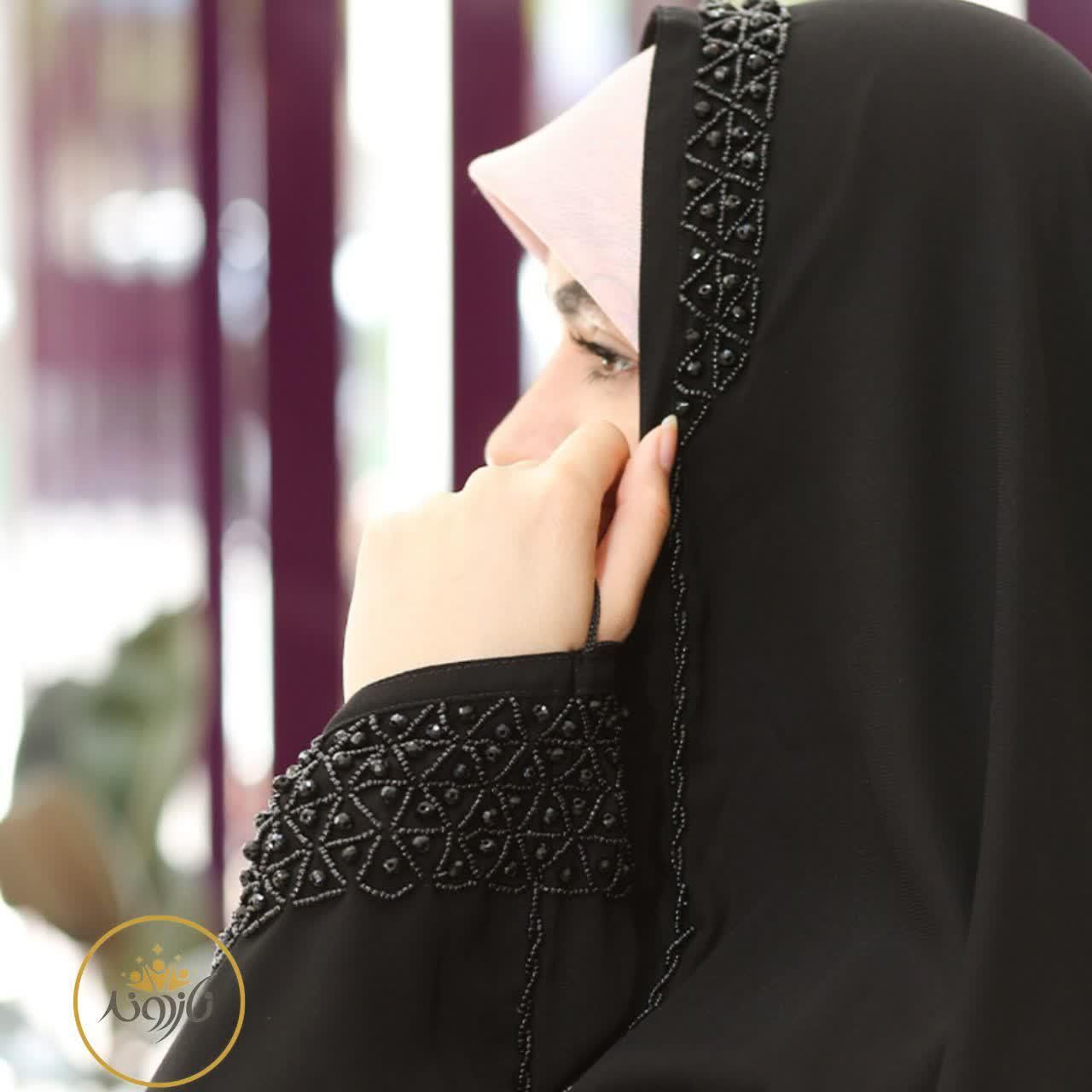 چادر مشکی جده عبایی جواهر دوزی و گلدوزی کدcvi12|لباس|یزد, |دیوار