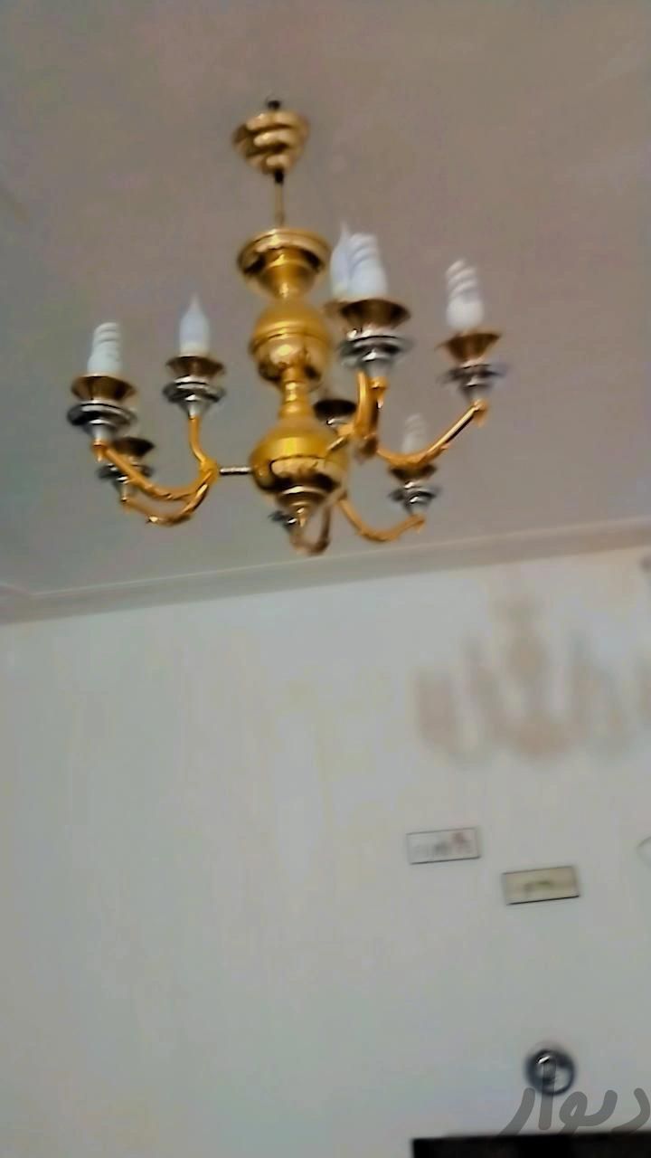 لوستر طلایی نقره ای|لوستر و چراغ آویز|آبادان, |دیوار
