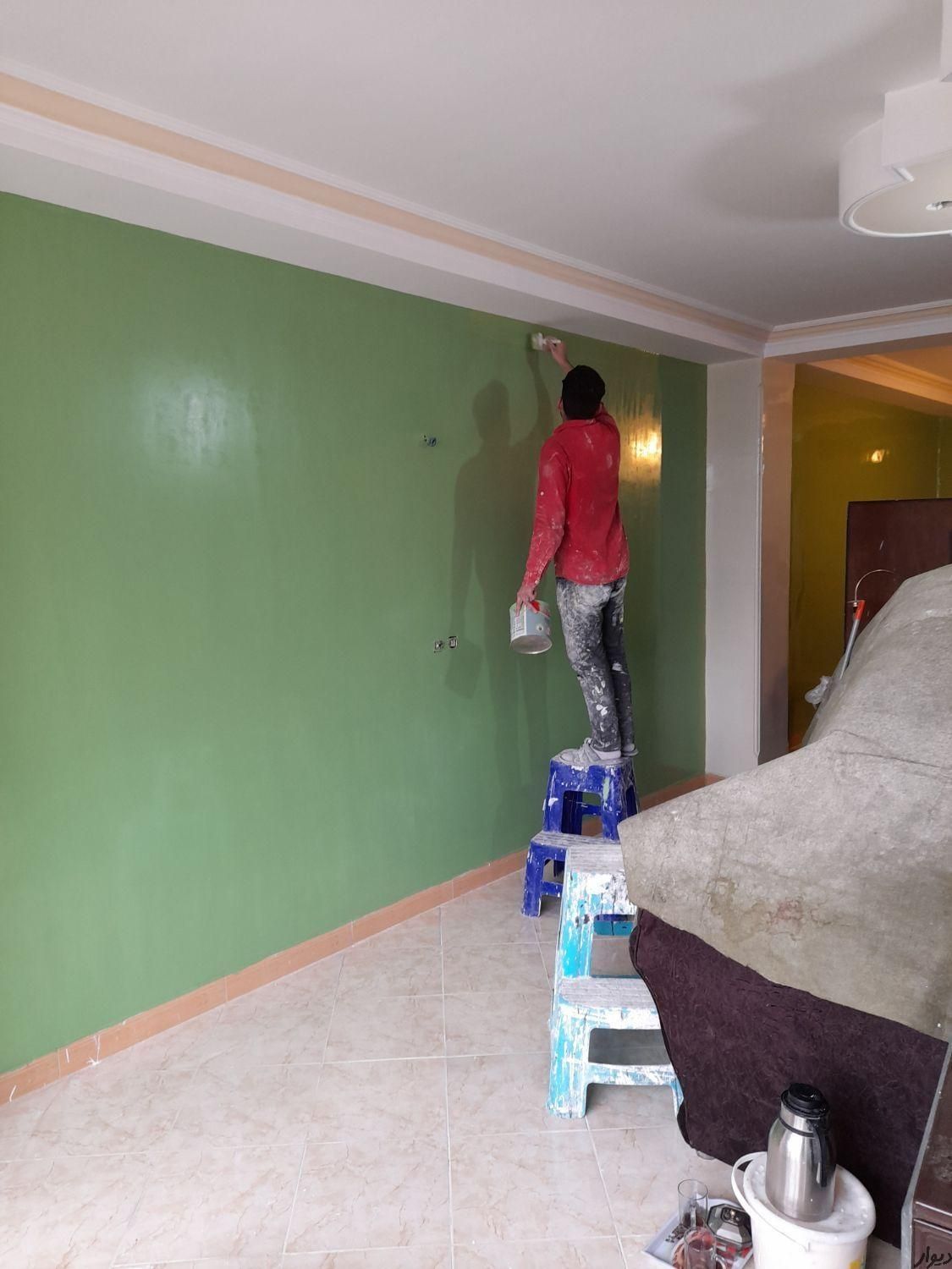 رنگ کاری آمیزی نقاش ونقاشی ساختمان تمام نقاط کرج|خدمات پیشه و مهارت|کرج, جهانشهر|دیوار