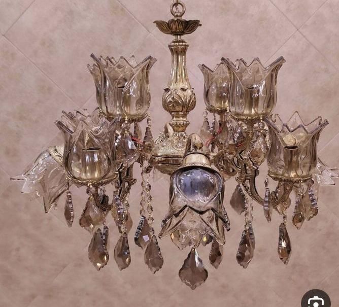 لوستر واژگون2 برنز برنزی|لوستر و چراغ آویز|کرج, حصارک بالا|دیوار