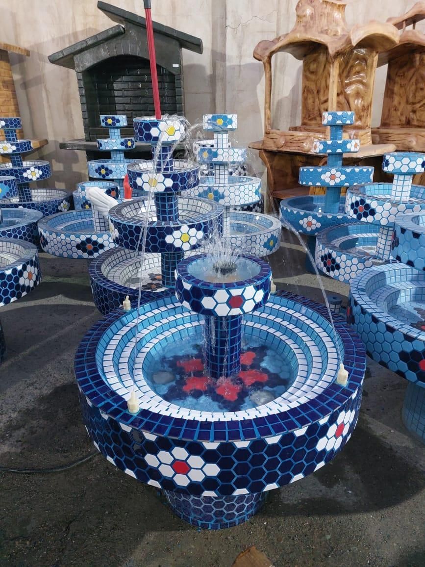 آبنما کاشیکاری فرشتگان چراغخور فواره دار|مصالح و تجهیزات ساختمان|کرمانشاه, |دیوار