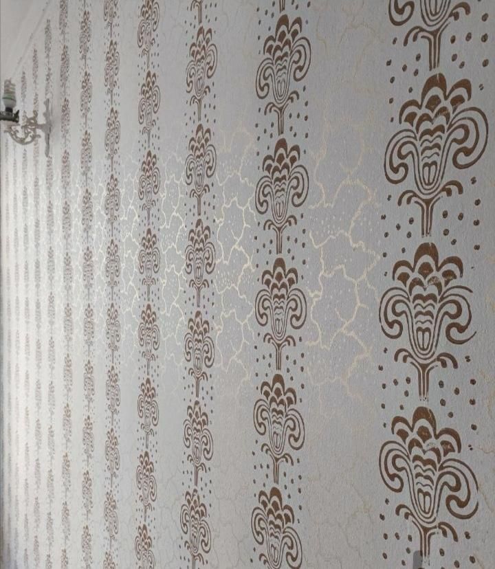 نقاشی ساختمان طرح کاغذدیواری|خدمات پیشه و مهارت|لشت نشا, |دیوار