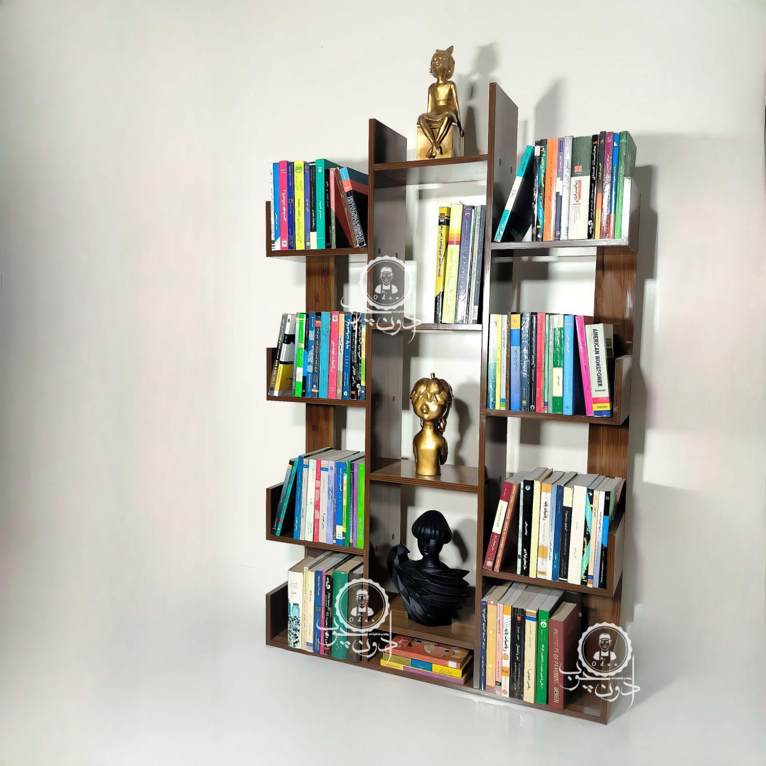 بوفه و کتابخانه مدل کاکتوس۲ قهوه ای|کتابخانه، شلف، قفسه‌های دیواری|تبریز, |دیوار