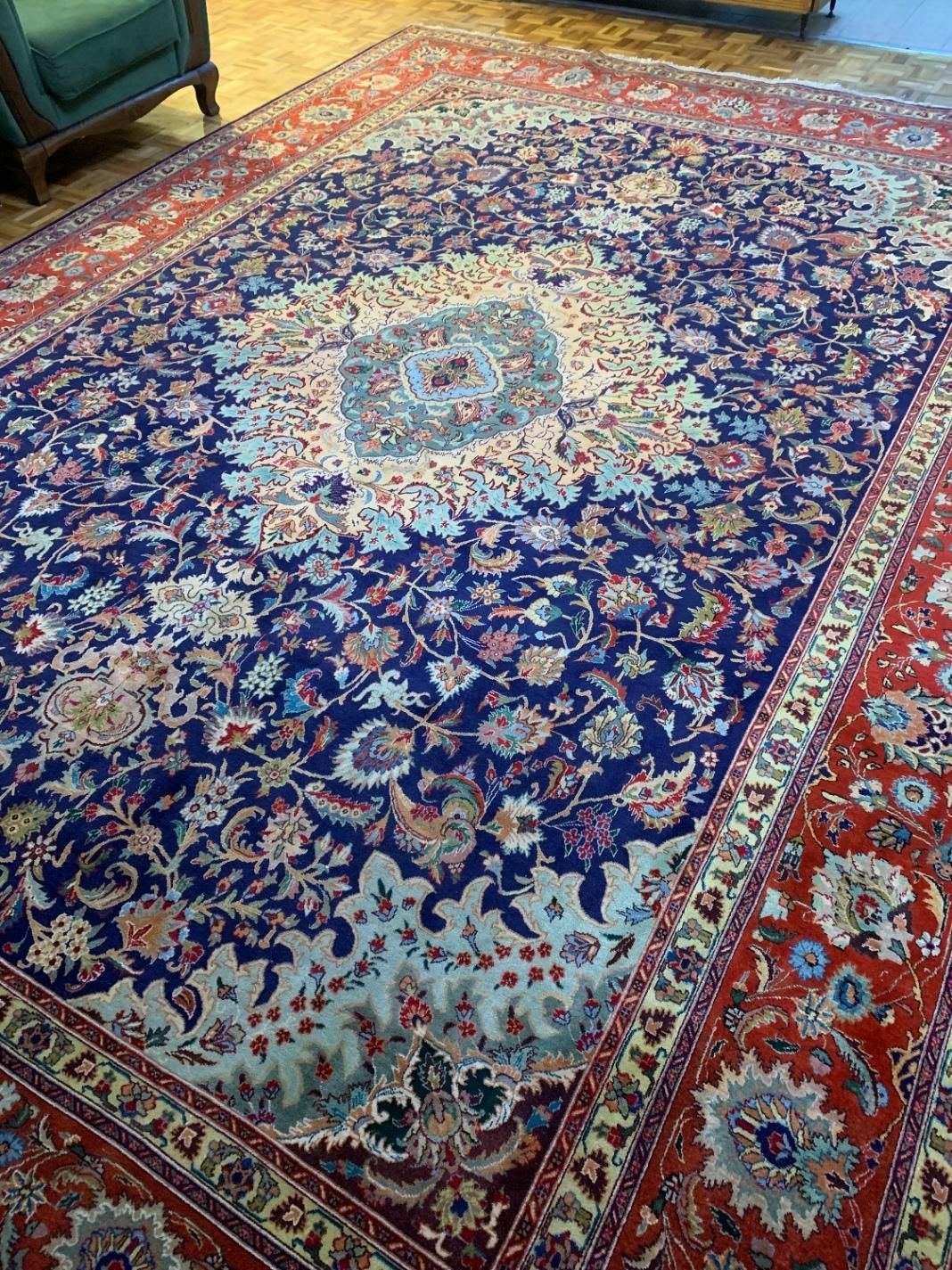 فرش دستبافت تبریز ۱۲ متری ۴۰ رج (رنگ گیاهی)|فرش|تهران, گاندی|دیوار