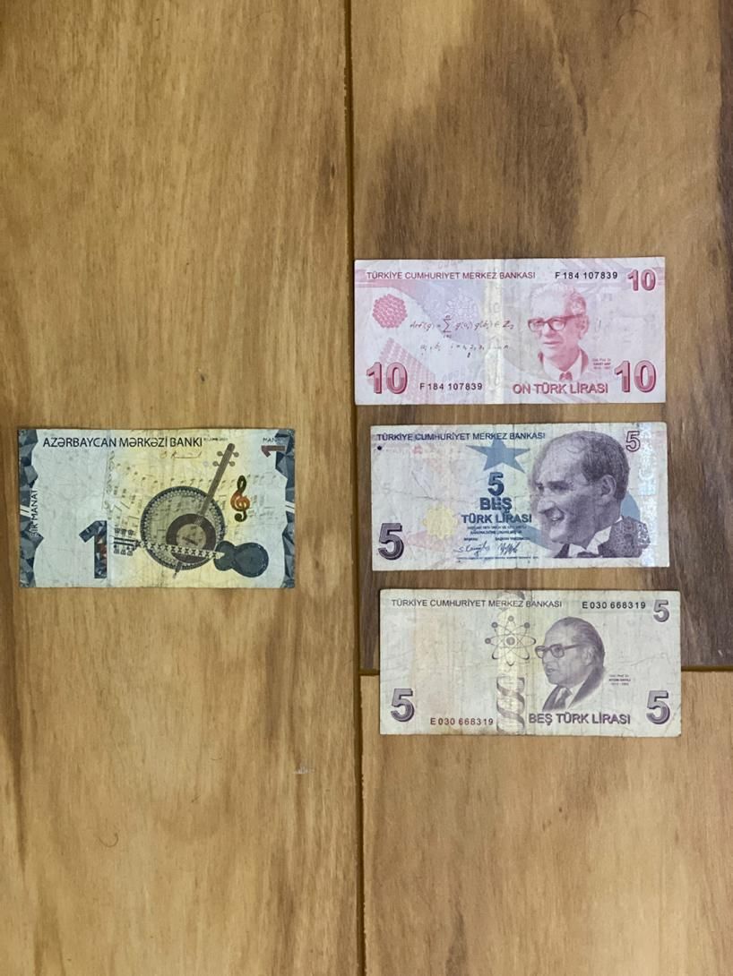 برگه اسکناس کلکسیونی بانکی خارجی لیر دیناریورودلار|کلکسیون سکه، تمبر، اسکناس|تهران, آبشار|دیوار
