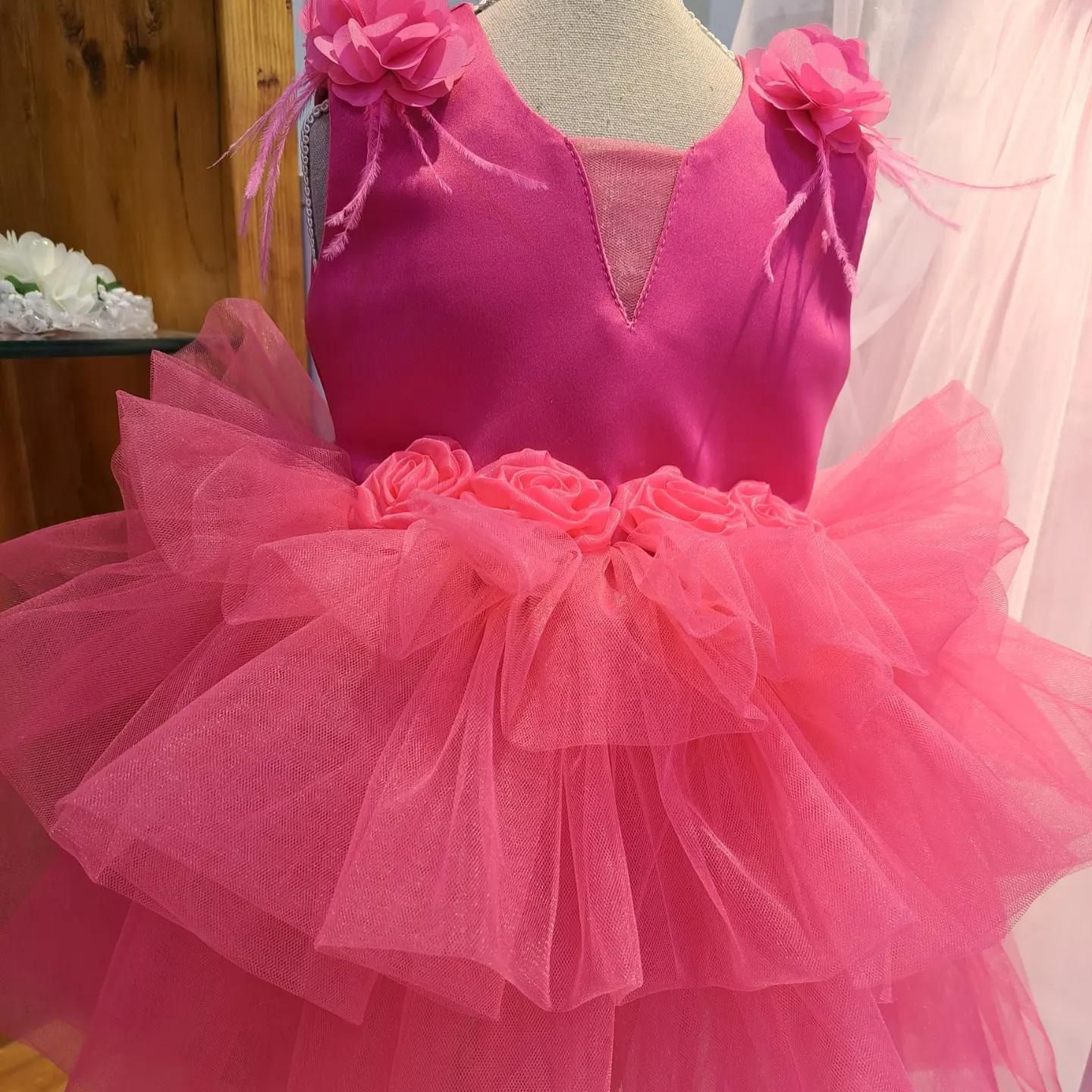 پیراهن طبقه ای تور دار مجلسی عروس|کفش و لباس بچه|کرمانشاه, |دیوار