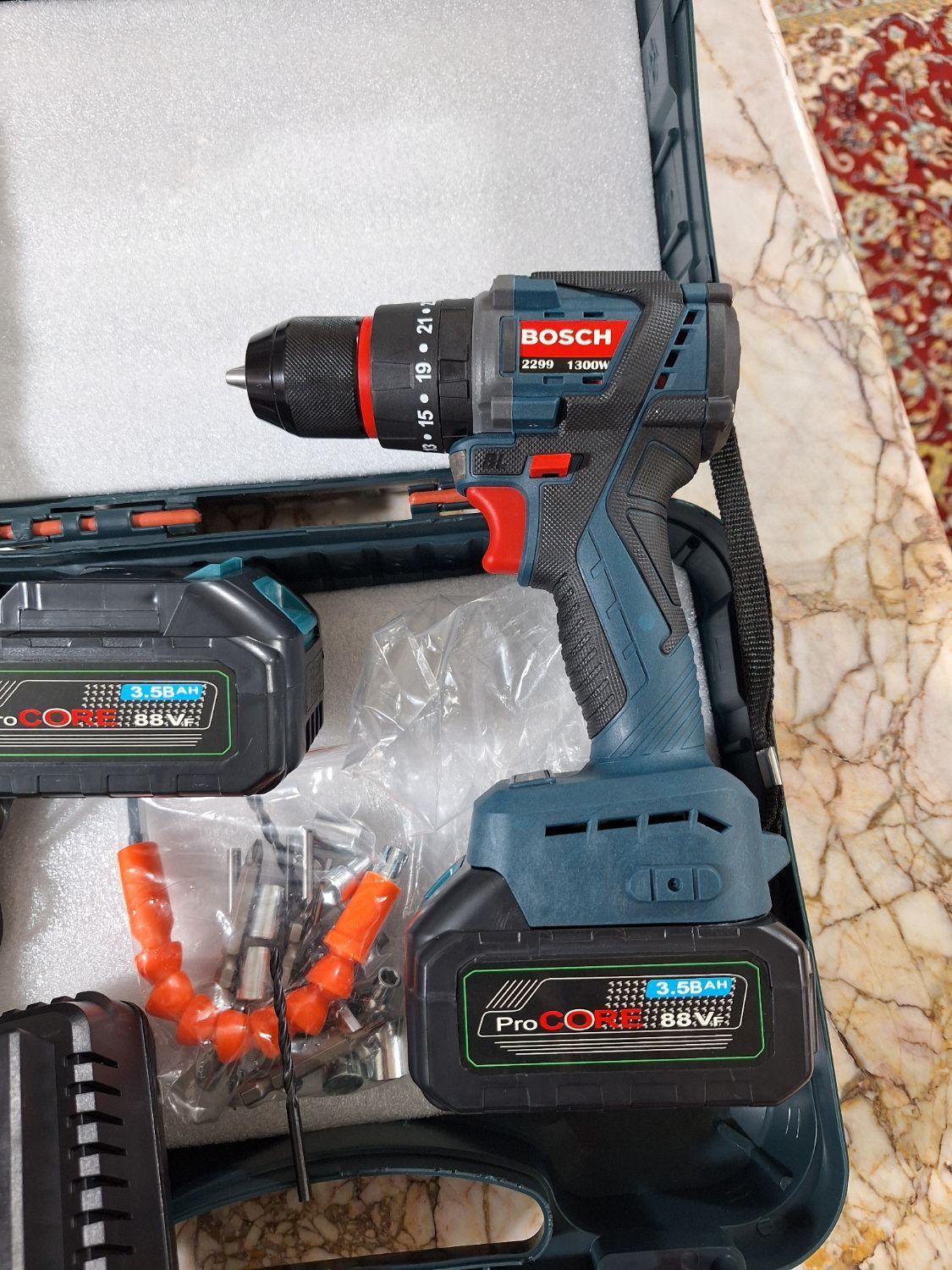 دریل شارژی آلمانی BOSCH قوی براشلس دلر چکشی|ماشین‌آلات صنعتی|مشهد, امیرآباد (بصیرت)|دیوار