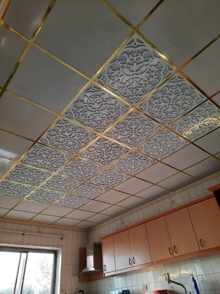 سقف کاذب تایل گچی روکش پی وی سی pvc سازه ۶۰×۶۰|مصالح و تجهیزات ساختمان|تهران, بلورسازی|دیوار