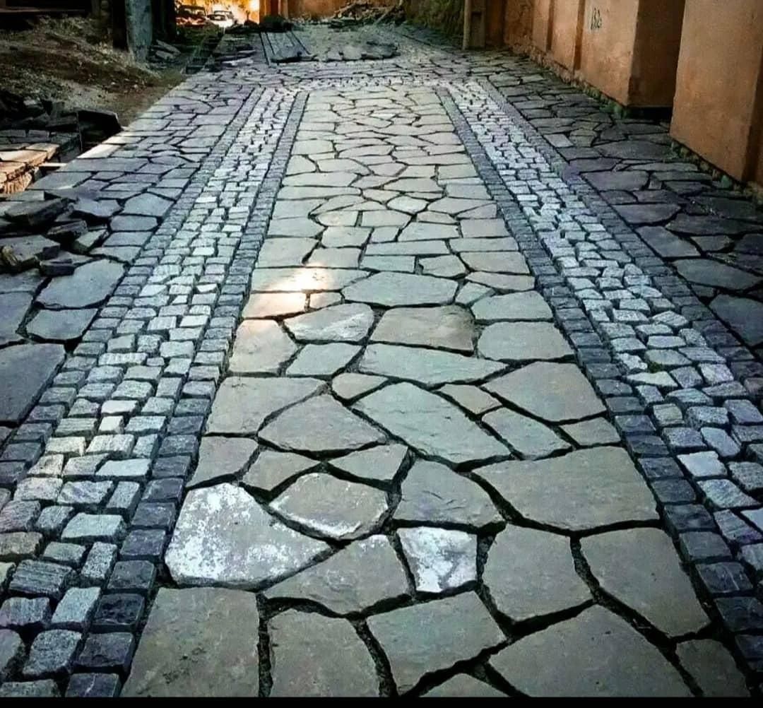 سنگ ورقه ای لاشه فرش کوبیک قلوه سنگ پسکوهک کیوبیک|مصالح و تجهیزات ساختمان|شیراز, شهرک بزین|دیوار