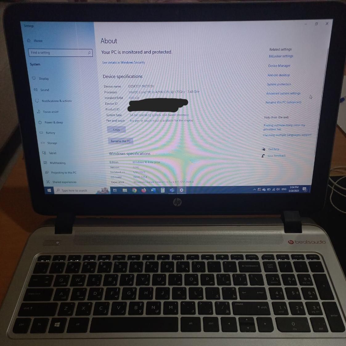 لپ تاپ HP envy core i5 RAM 4g|رایانه همراه|تهران, تهرانپارس شرقی|دیوار