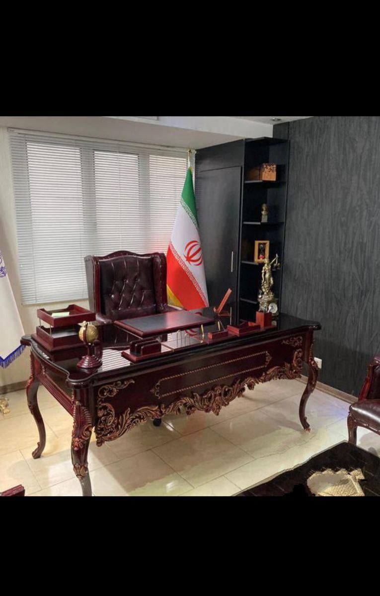 مبلمان اداری میز صندلی مدیریت زرشکی چوب راش|دفتر کار|اصفهان, ملاصدرا|دیوار