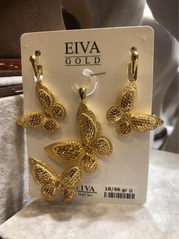 نیم ست  طلا پروانه|جواهرات|کاشان, بازار کاشان|دیوار