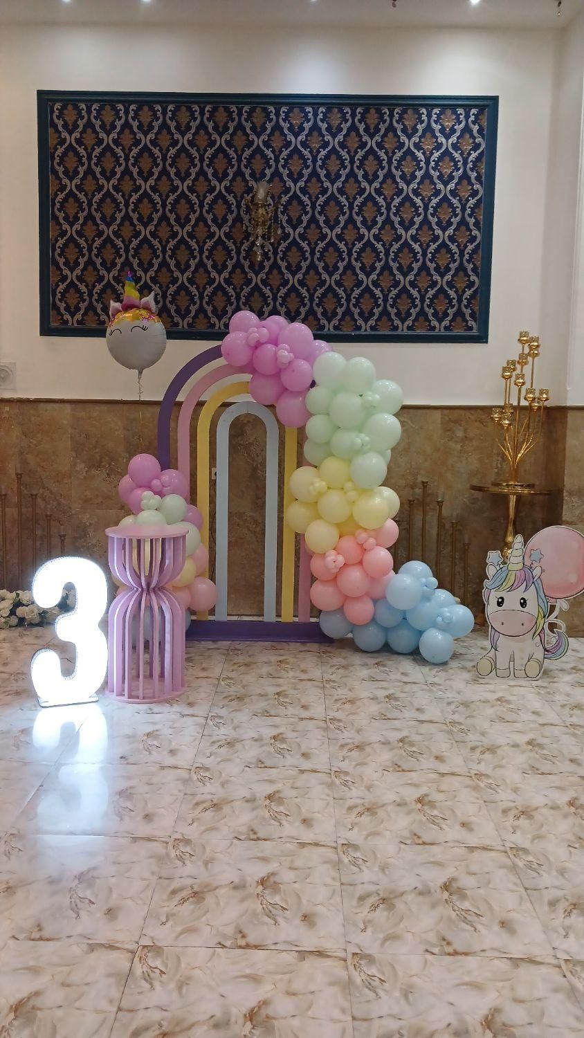 دی جی و سالن و دکور تولد ۷|اجارهٔ کوتاه‌مدت ویلا و باغ|چهارباغ, |دیوار