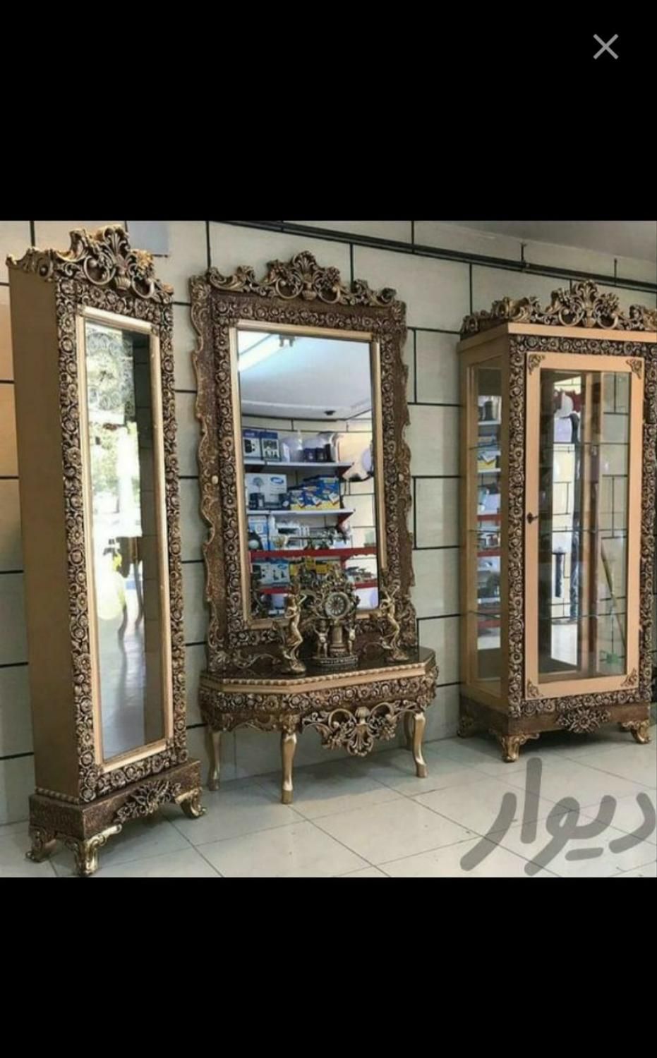 بوفه آینه کنسول|بوفه، ویترین، کنسول|شیراز, جانبازان|دیوار