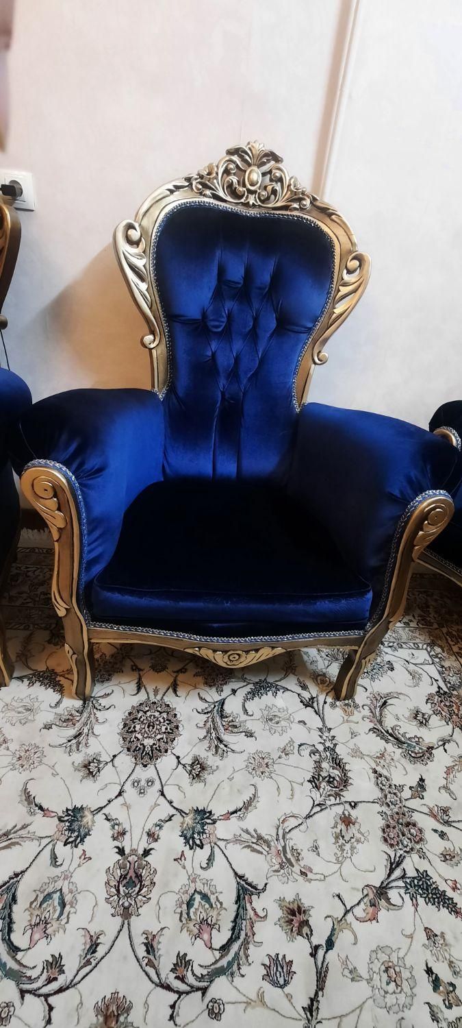 مبلمان چوبی ۷نفره بسیار تمیز|مبلمان خانگی و میز عسلی|اصفهان, نصرآباد|دیوار