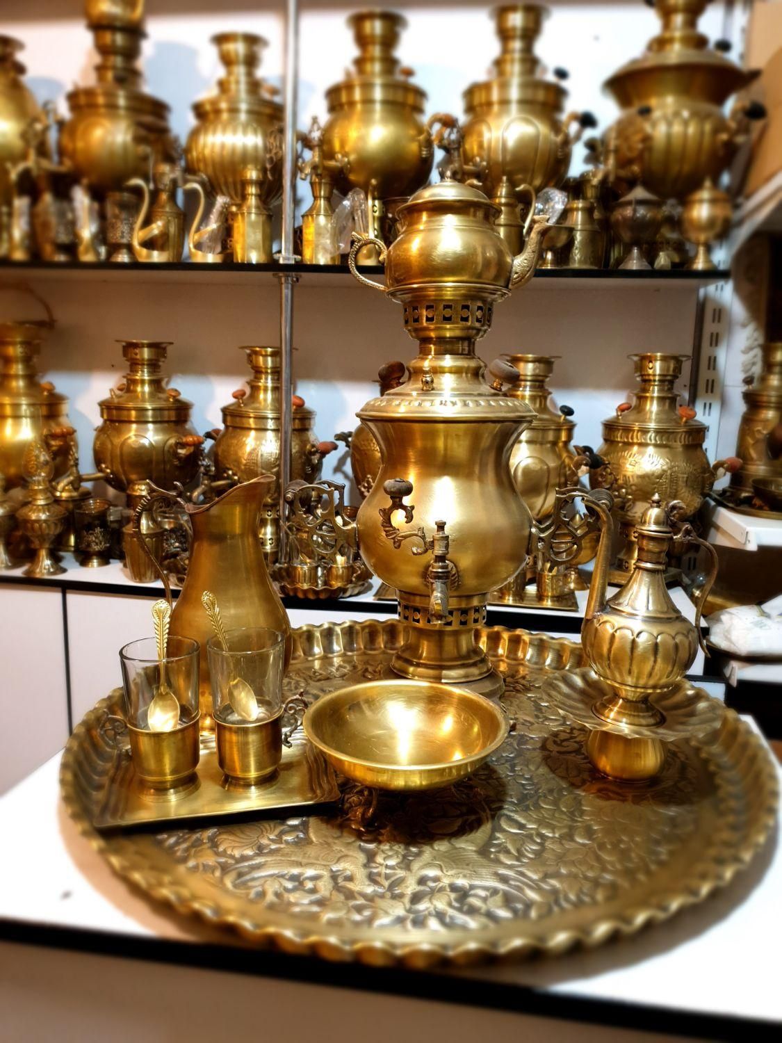 کتری fs6 سماور زغالی استیل kgd برنجی گازی ذغالی|قوری، کتری، قهوه‌ساز دستی|اصفهان, دستگرده|دیوار