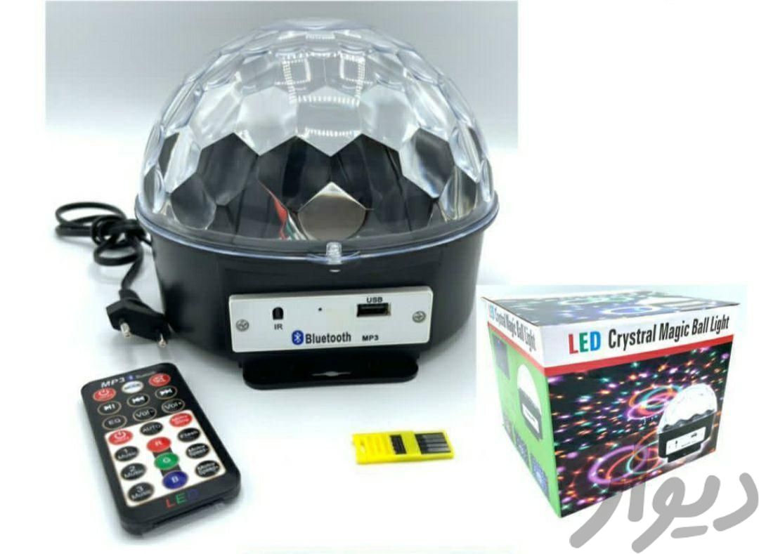 دستگاه رقص نور پروژکتوری LED کریستالی و MP3|ریسه و چراغ تزئینی|اراک, |دیوار