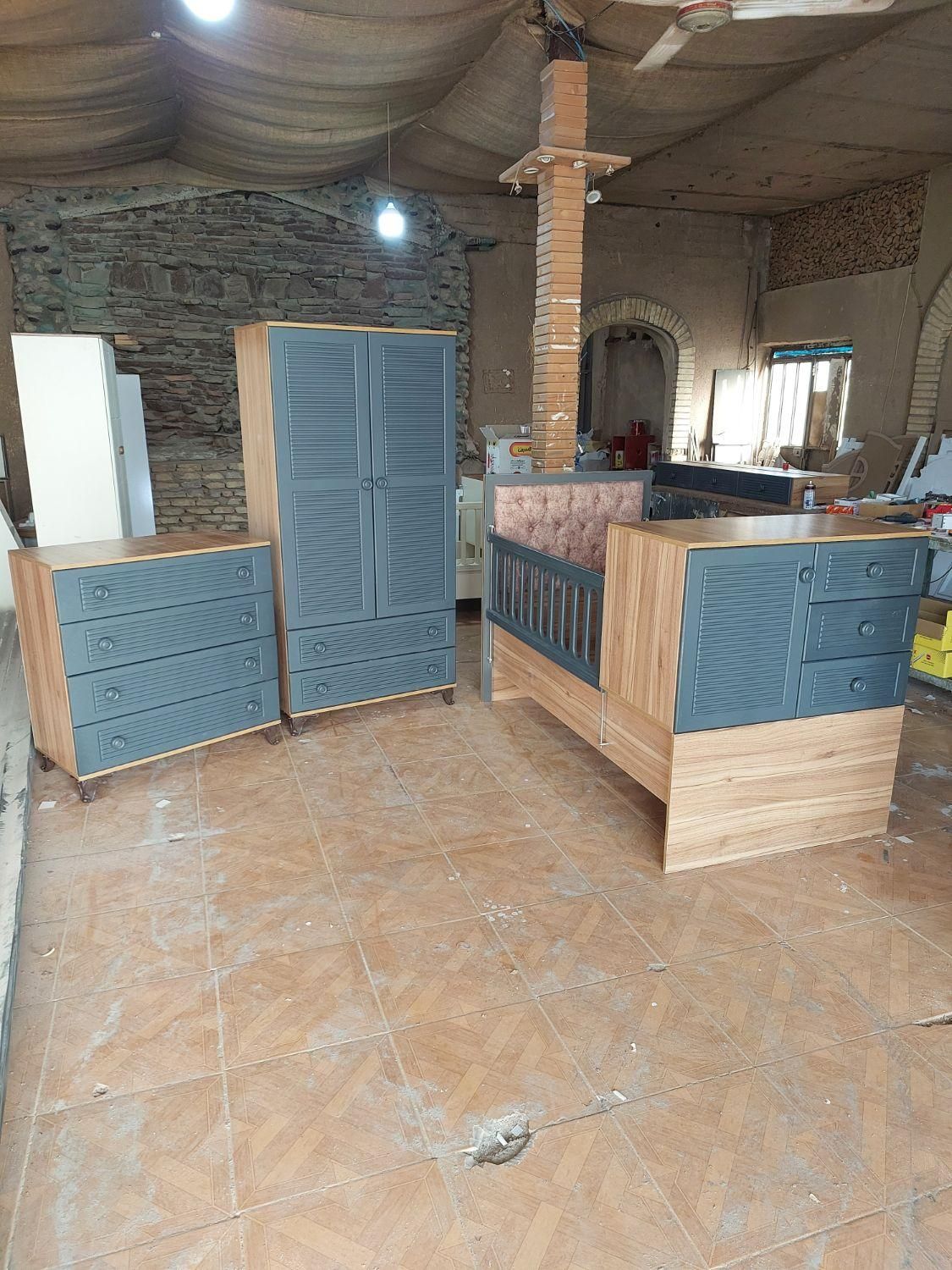 سرویس خواب نوزاد نوجوان مدل کرکرایی|تخت و سرویس خواب|رباط‌کریم, |دیوار