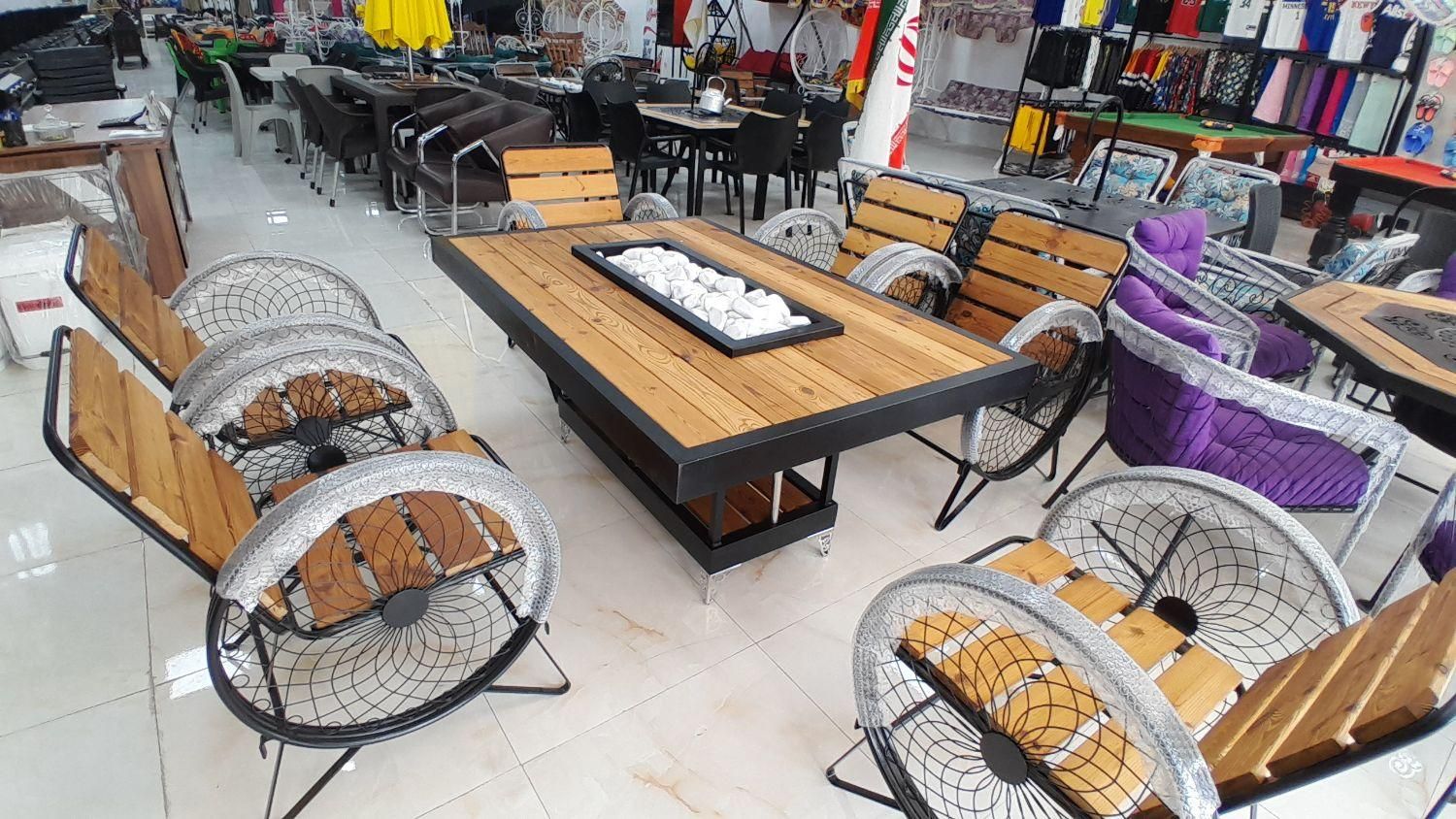 نیمکت آتشدان/گازی/میز/مبلمان/باغی ویلا اتشکده|صندلی و نیمکت|چهارباغ, |دیوار