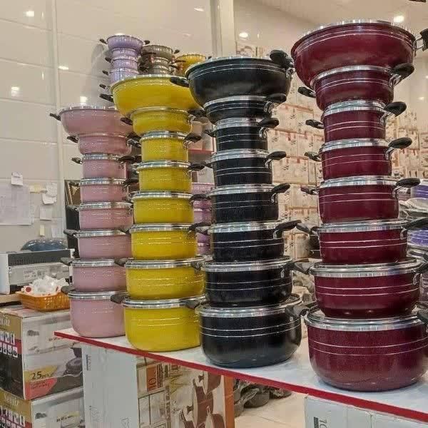 سرویس قابلمه سایز بزرگ هلنا 16 تیکه چدن کف زنبوری|ظروف پخت‌وپز|یزد, |دیوار