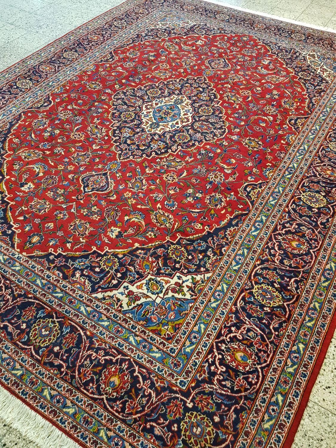 فرش دستباف اصل کاشان ۱۲متری پشم لاکی نقشه لچک‌ترنج|فرش|تهران, بازار|دیوار