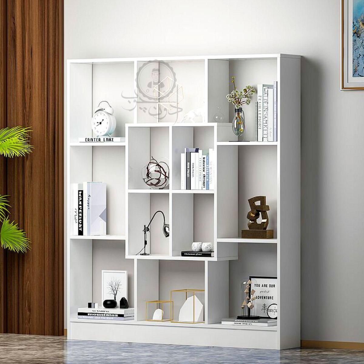 بوفه و کتابخانه مدل ماکان سفید|کتابخانه، شلف، قفسه‌های دیواری|تبریز, |دیوار