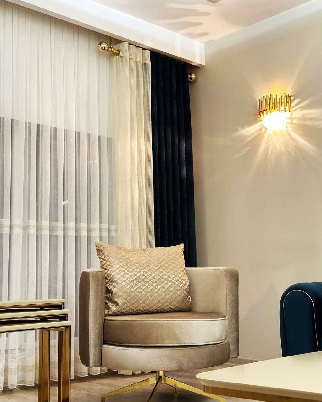 پرده پانچی /پنجره ۴ متری تکمیل ائلوین،برند اعتماد|پرده، رانر، رومیزی|تبریز, |دیوار