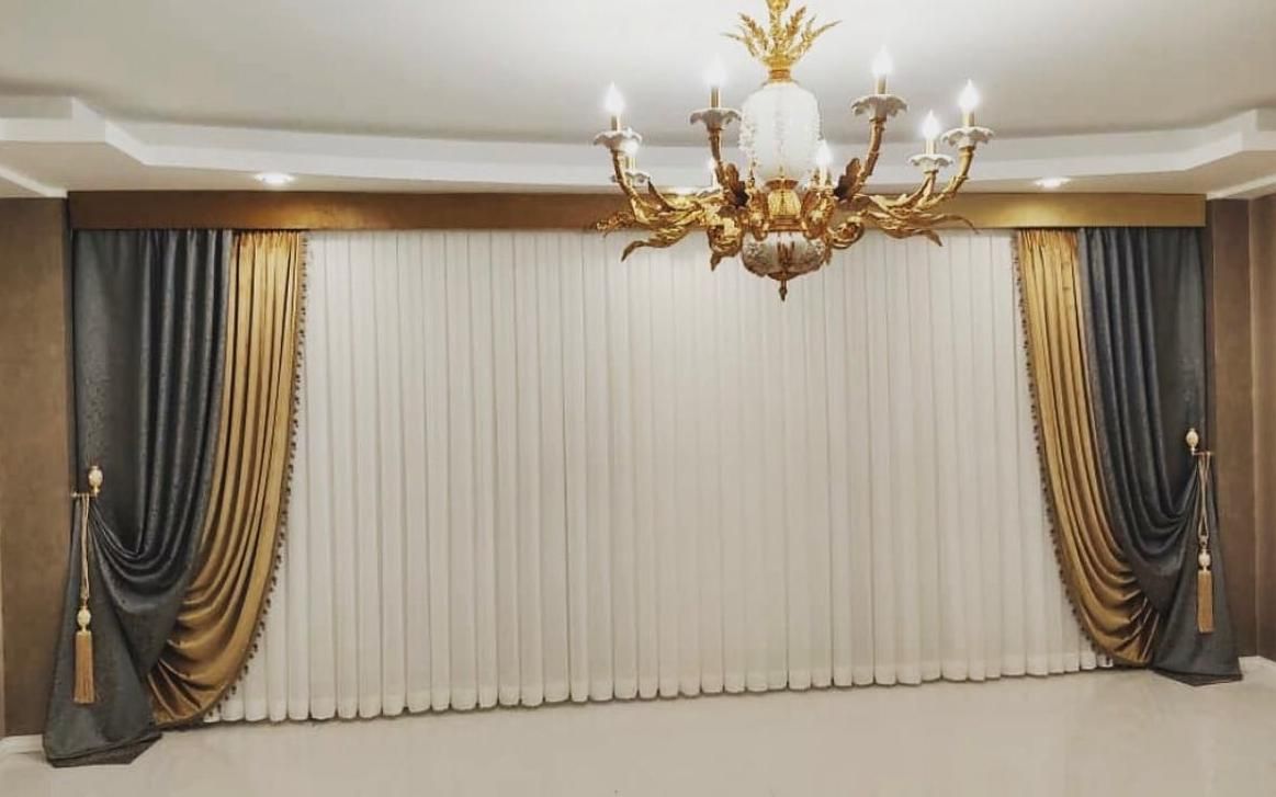 پرده حریر/شاین/طلایی/سفید/شیری|پرده، رانر، رومیزی|تبریز, |دیوار