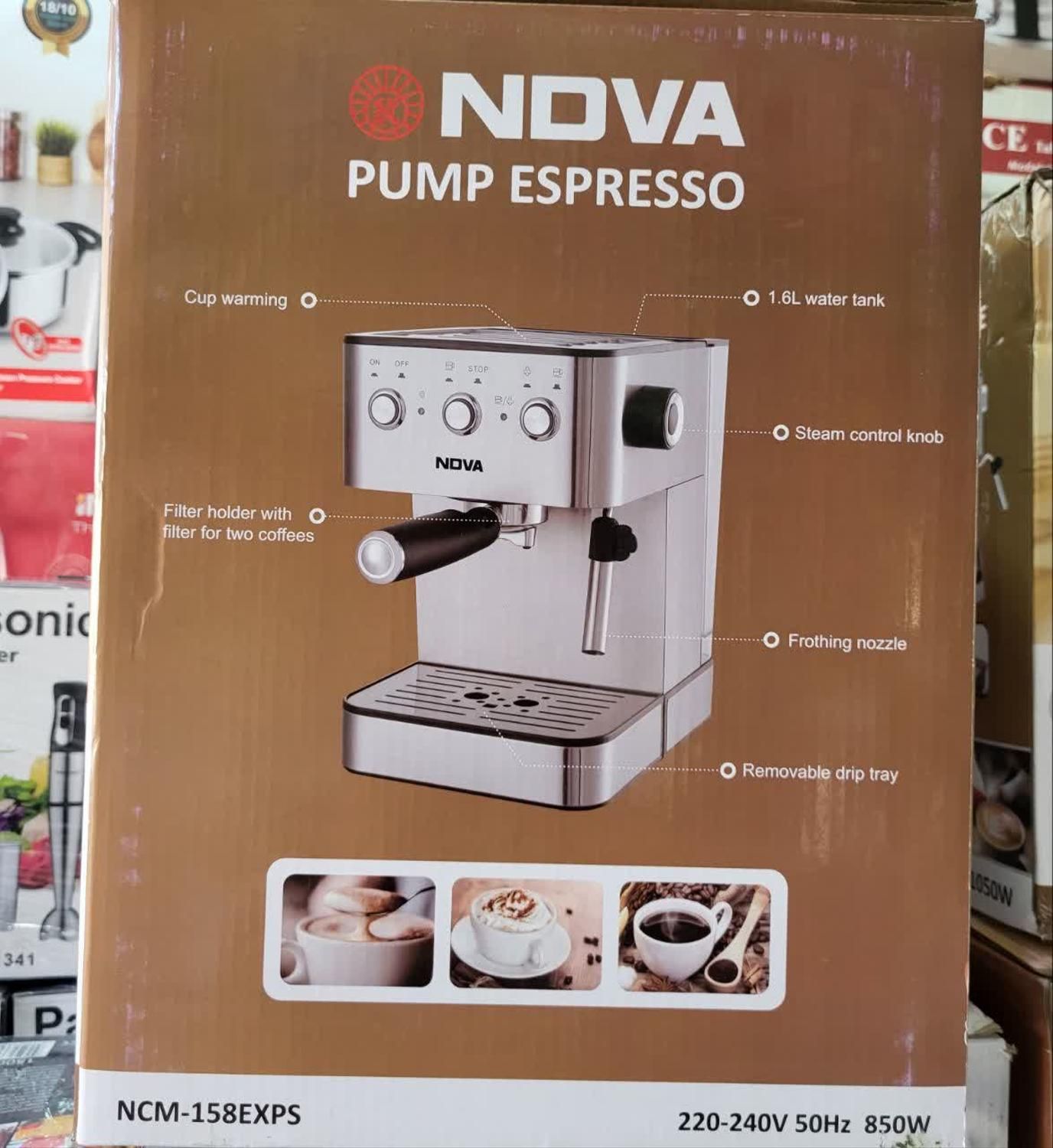 اسپرسو ساز NOVA مدل 158 تمام استیل 20 بار قهوه ساز|سماور، چایساز، قهوهساز|یزد, |دیوار