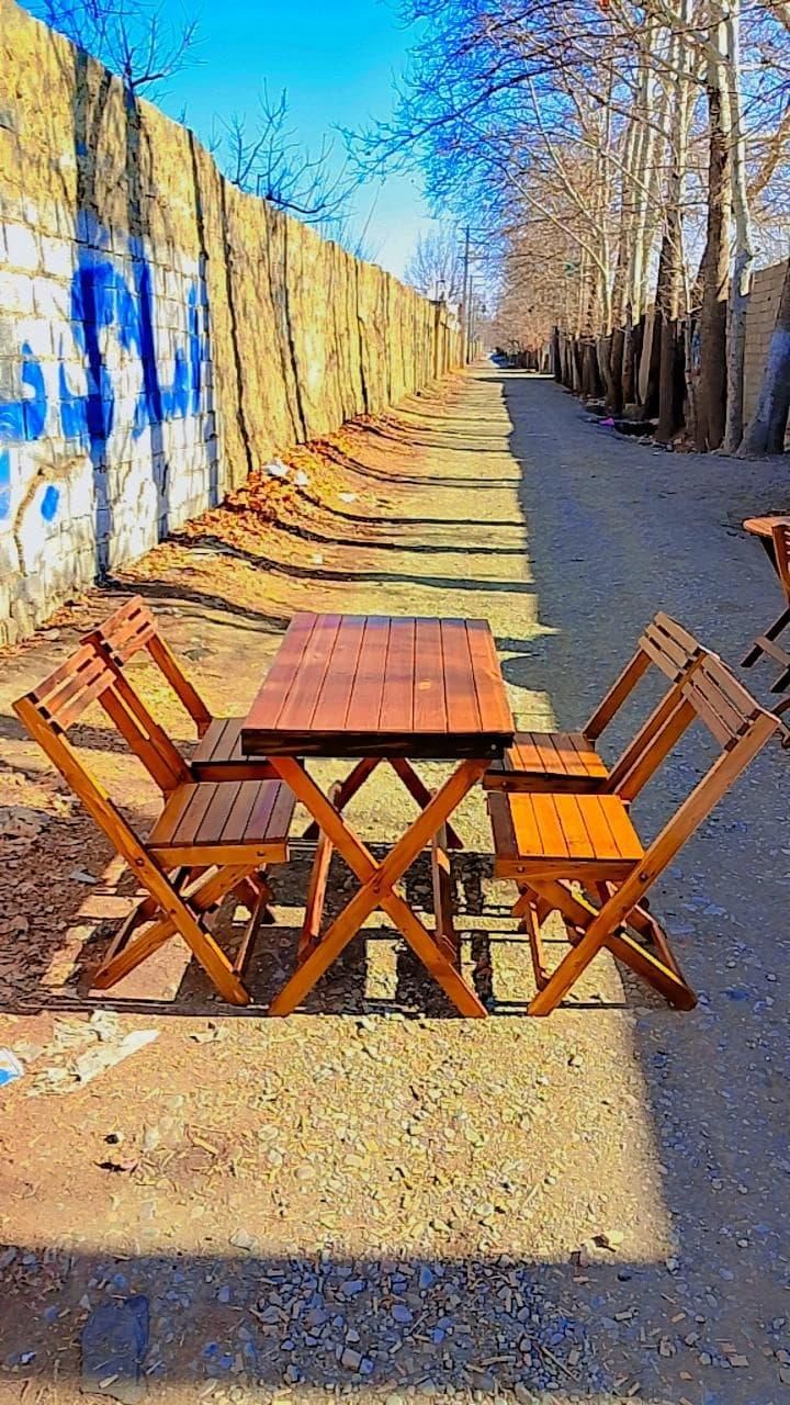 میزو صندلی ناهار خوری تاشو چوبی مدل موج|میز و صندلی غذاخوری|تهران, یوسف‌آباد|دیوار