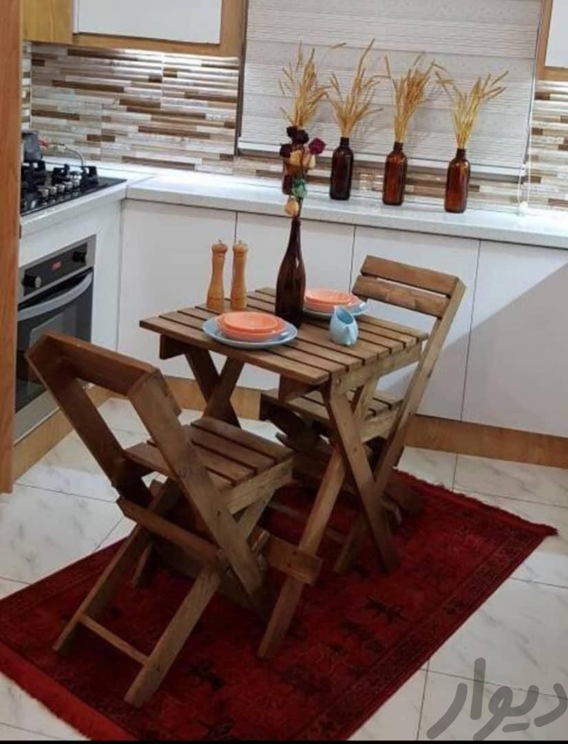 میز و صندلی چوبی تاشو چوب روسی|میز و صندلی غذاخوری|تهران, میرداماد|دیوار