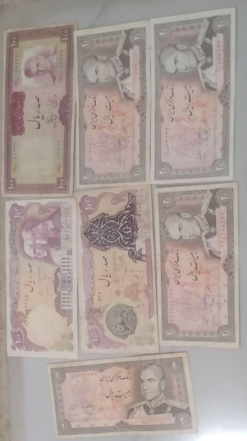 اسکناس پهلوی 7عدد|کلکسیون سکه، تمبر، اسکناس|نظرآباد, |دیوار