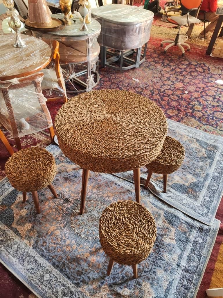 ست میز و صندلی چوبی حصیر بافت چهار نفره|میز و صندلی غذاخوری|شیراز, وزیرآباد|دیوار
