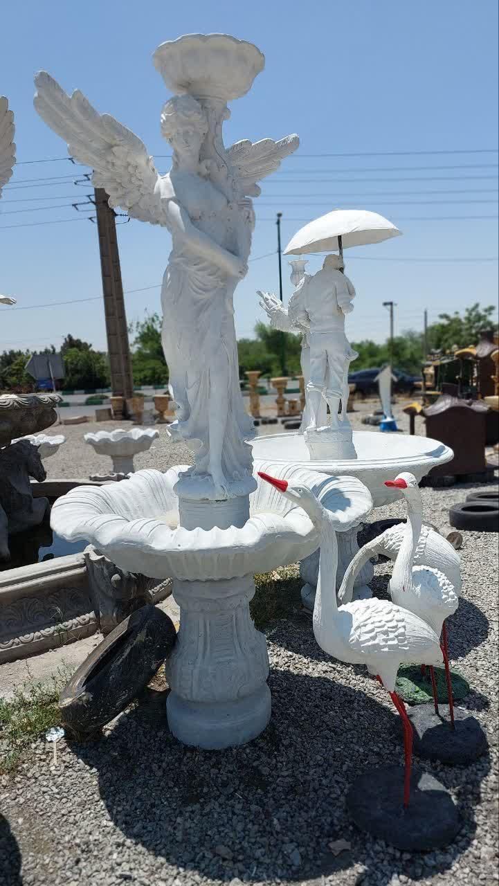 آبنما مجسمه دار بتن گلاس شیک باغی حیاطی ویلا|مصالح و تجهیزات ساختمان|کاشان, |دیوار