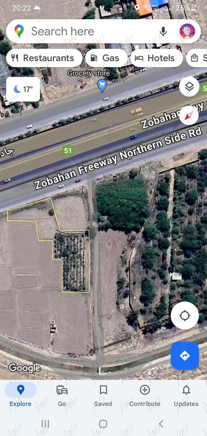 باغ 1400 متری دو کله راه نرسیده به رستوران بهنام|فروش زمین و کلنگی|اصفهان, کشاورزی|دیوار
