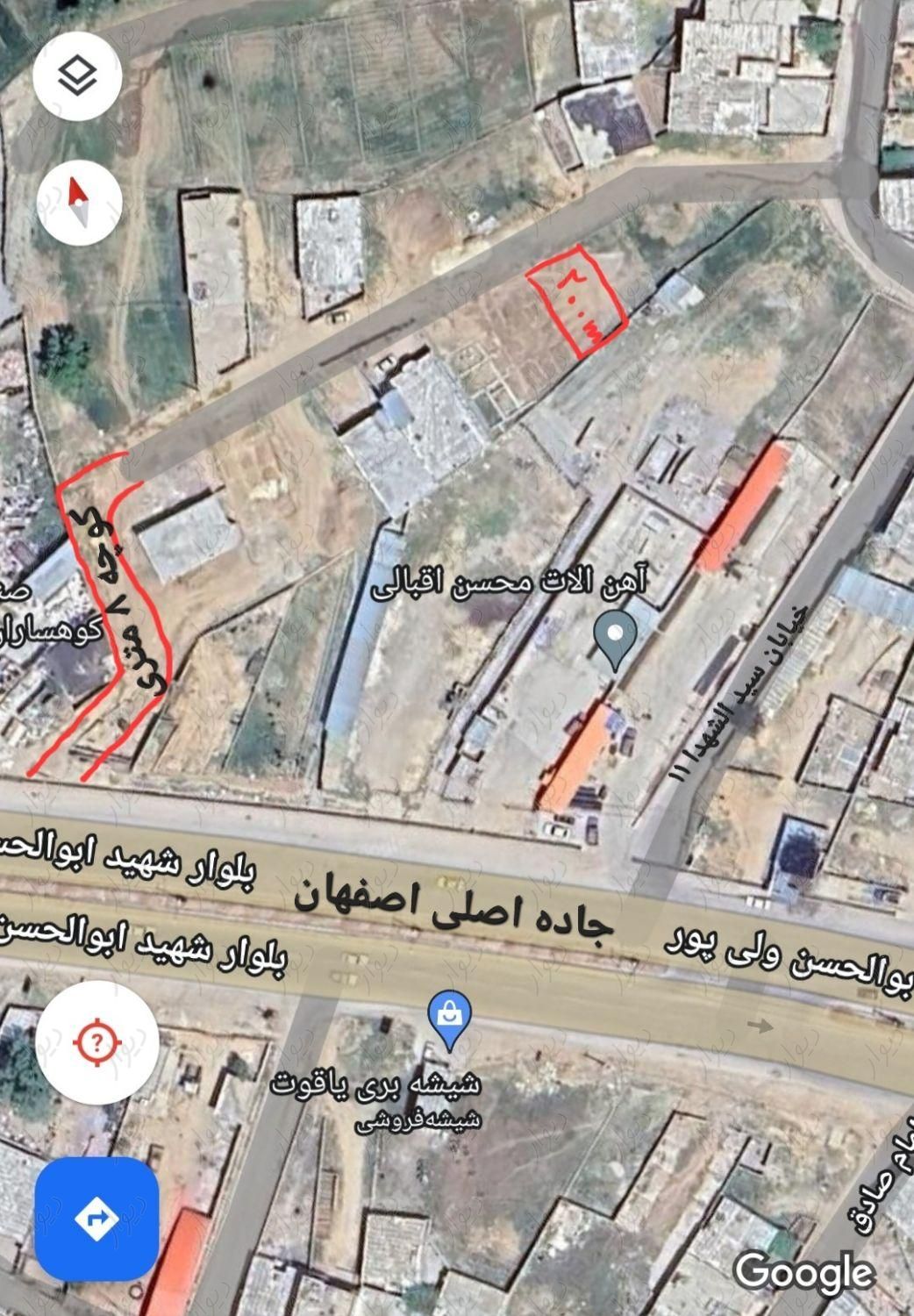 ۲۰۰ متر زمین مسکونی پلاک دوم از جاده اصفهان مادوان|فروش زمین و کلنگی|یاسوج, |دیوار