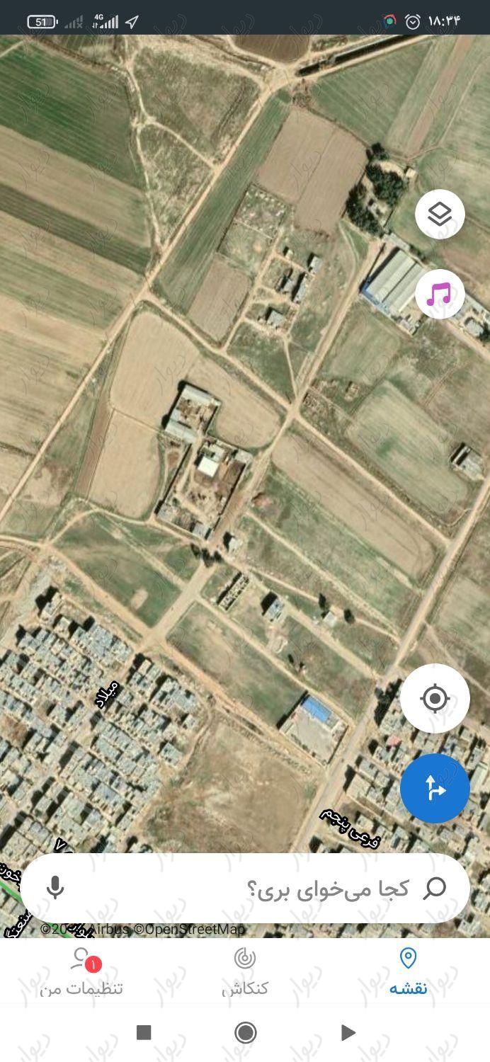 63متر مثنی شده کنار امام زاده گردخون خارج از طرح|فروش زمین و کلنگی|شیراز, شهرک کوشکک|دیوار