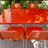میز و صندلی پلاستیکی پایه فلزی ناهارخوری غذاخوری|میز و صندلی غذاخوری|کرج, عظیمیه|دیوار