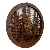 ساعت دیواری چوبی مدل جنگل