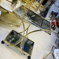 میز بار پذیرایی چرخ دار کالسکه ای فلزی طلایی پیانو|صنایع دستی و سایر لوازم تزئینی|تهران, حسن‌آباد باقرفر|دیوار