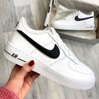 نایک ایرفورس 1 سفید تیک مشکی Nike Air Force 1|کیف، کفش، کمربند|تهران, پیروزی|دیوار