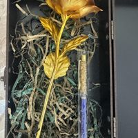 پک هدیه (شاخه گل رز طلایی و خودکار لوکس)|صنایع دستی و سایر لوازم تزئینی|تهران, دکتر هوشیار|دیوار