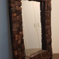 آینه دیواری با قاب چوبی|آینه|تهران, سلسبیل|دیوار