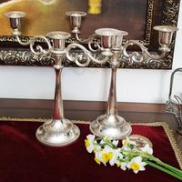 شمعدان سه شعله سیلور پلیت|صنایع دستی و سایر لوازم تزئینی|تهران, هروی|دیوار