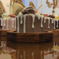 شمع های کیک گوگولی داخل ظرف چوبی|صنایع دستی و سایر لوازم تزئینی|رفسنجان, |دیوار