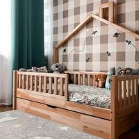 تخت کودک و نوجوان کلبه چوبی|تخت و سرویس خواب|مشهد, کشاورز|دیوار