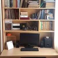کتابخانه با میز تحریر|کتابخانه، شلف، قفسه‌های دیواری|تهران, استاد معین|دیوار
