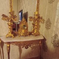 آینه و شمعدان و کنسول برنز قدیمی|بوفه، ویترین و کنسول|تهران, بلورسازی|دیوار