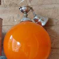 لوستر حباب شیشه ای نارنجی رستورانی