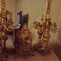 آینه و شمعدان و کنسول برنز قدیمی|بوفه، ویترین و کنسول|تهران, بلورسازی|دیوار